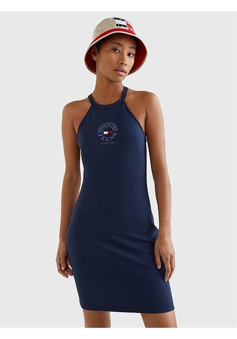 ABITO ADERENTE INCROCIATO SULLA SCHIENA TOMMY JEANS | Abiti | DW0DW12865C87 TWILIGHT NAVY